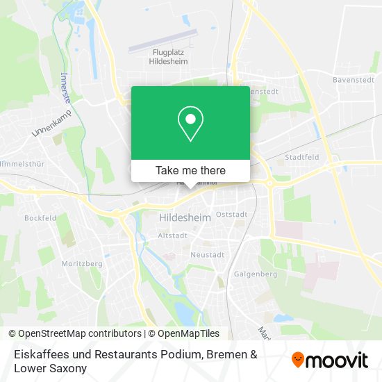 Eiskaffees und Restaurants Podium map
