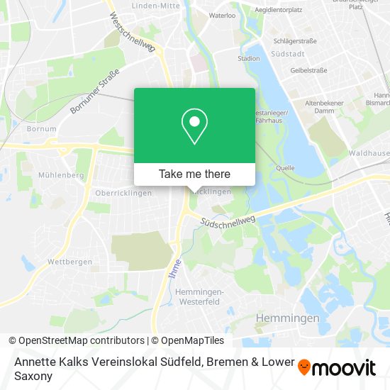 Annette Kalks Vereinslokal Südfeld map