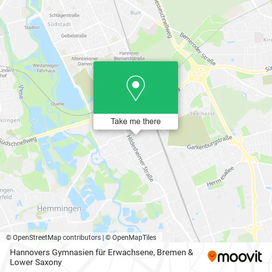 Карта Hannovers Gymnasien für Erwachsene
