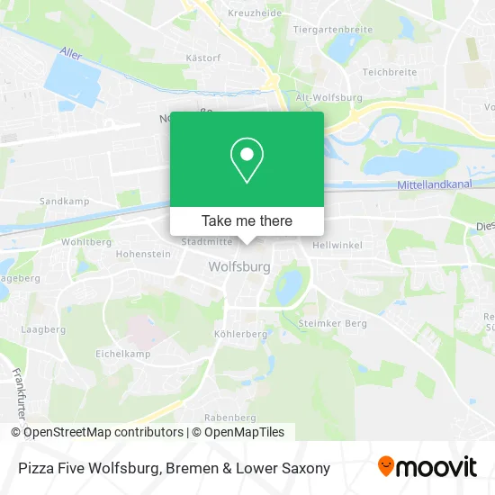 Карта Pizza Five Wolfsburg