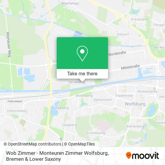 Wob Zimmer - Monteuren Zimmer Wolfsburg map