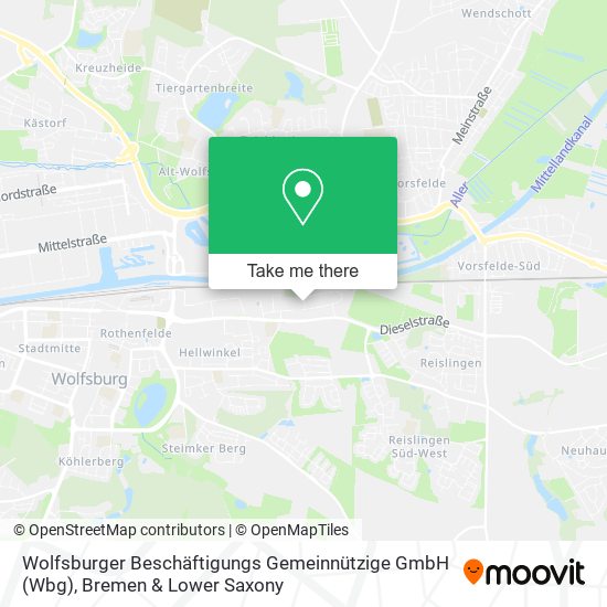 Wolfsburger Beschäftigungs Gemeinnützige GmbH (Wbg) map