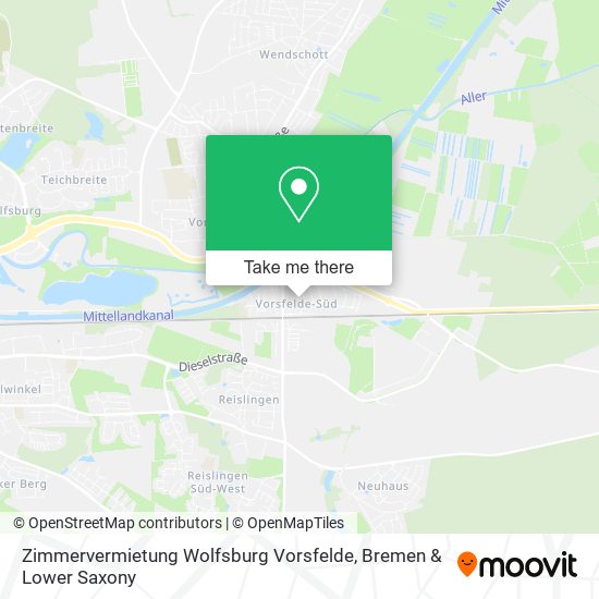 Zimmervermietung Wolfsburg Vorsfelde map