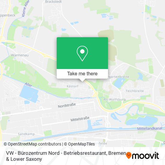 VW - Bürozentrum Nord - Betriebsrestaurant map