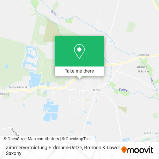 Карта Zimmervermietung Erdmann-Uetze