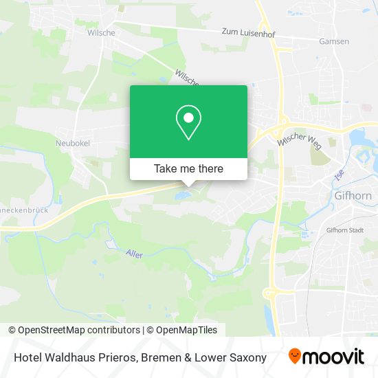 Hotel Waldhaus Prieros map