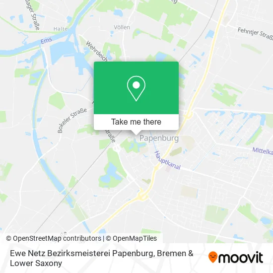 Карта Ewe Netz Bezirksmeisterei Papenburg