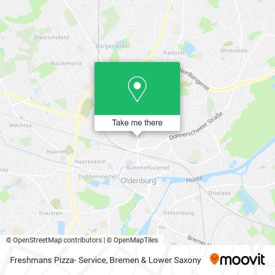 Freshmans Pizza- Service map