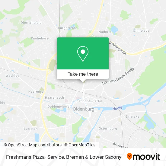 Freshmans Pizza- Service map