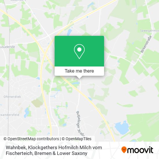 Wahnbek, Klockgethers Hofmilch Milch vom Fischerteich map