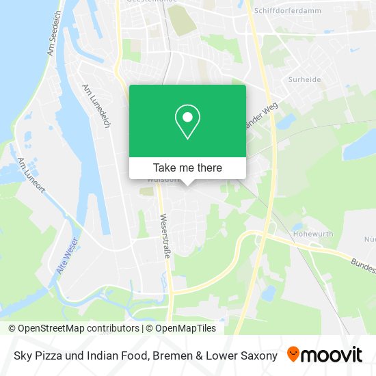 Sky Pizza und Indian Food map