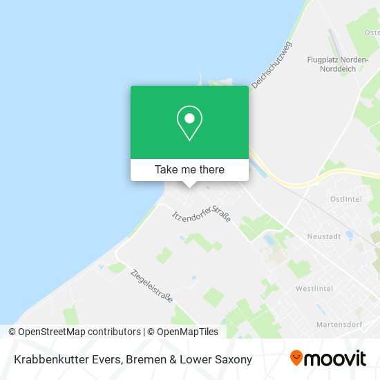 Krabbenkutter Evers map