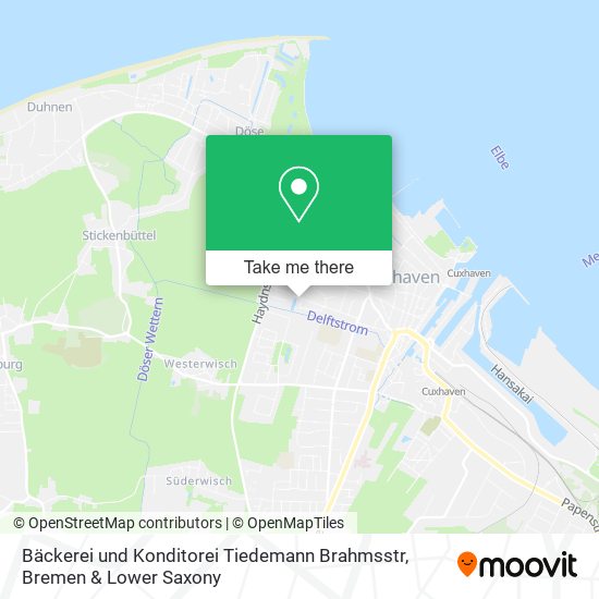 Bäckerei und Konditorei Tiedemann Brahmsstr map