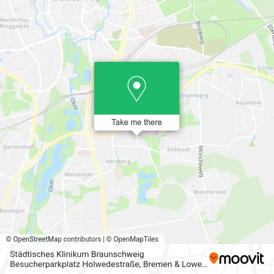 Карта Städtisches Klinikum Braunschweig Besucherparkplatz Holwedestraße