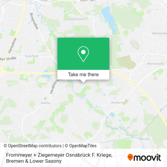 Карта Frommeyer + Ziegemeyer Osnabrück F. Kriege