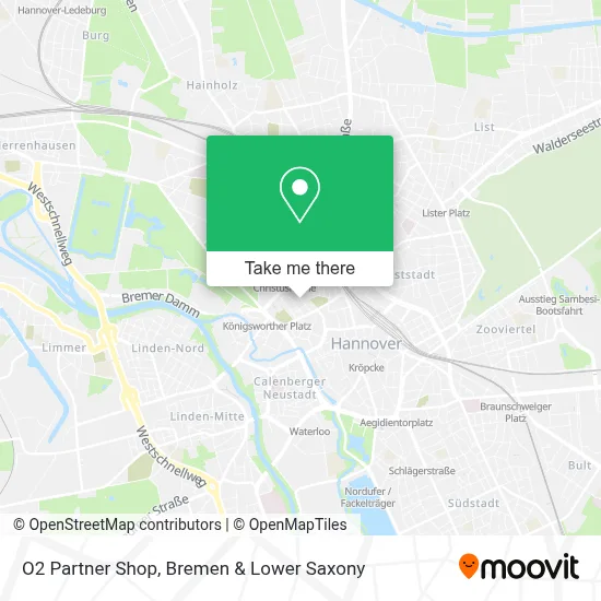 O2 Partner Shop map