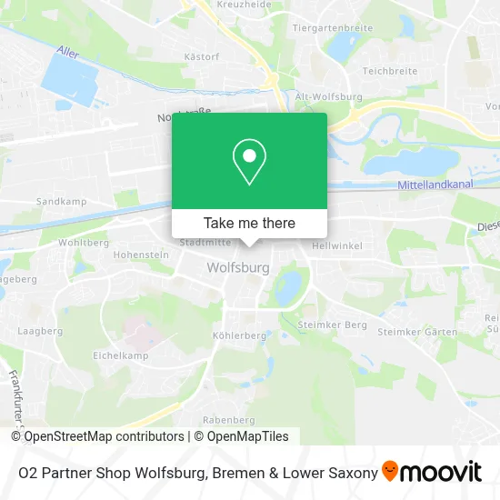 O2 Partner Shop Wolfsburg map