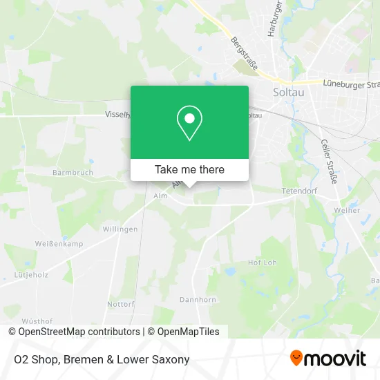 O2 Shop map