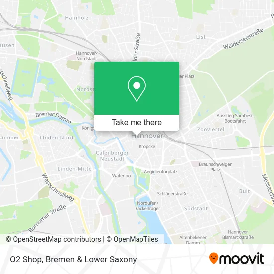 O2 Shop map