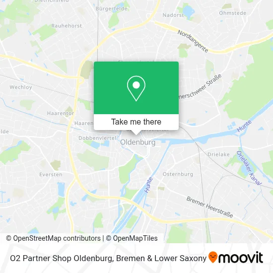 O2 Partner Shop Oldenburg map