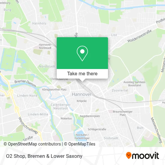 O2 Shop map