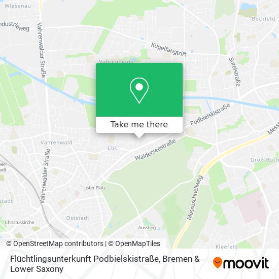 Flüchtlingsunterkunft Podbielskistraße map
