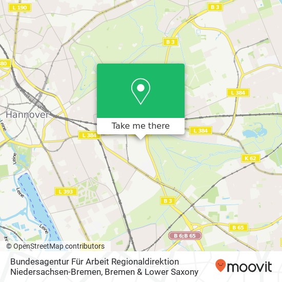 Bundesagentur Für Arbeit Regionaldirektion Niedersachsen-Bremen map