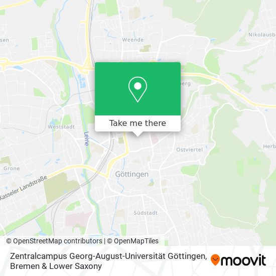 Zentralcampus Georg-August-Universität Göttingen map