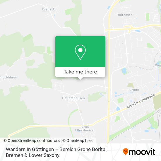 Wandern In Göttingen – Bereich Grone Börltal map