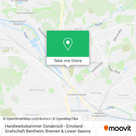 Карта Handwerkskammer Osnabrück - Emsland - Grafschaft Bentheim