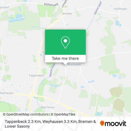 Tappenbeck 2.3 Km, Weyhausen 3.3 Km map