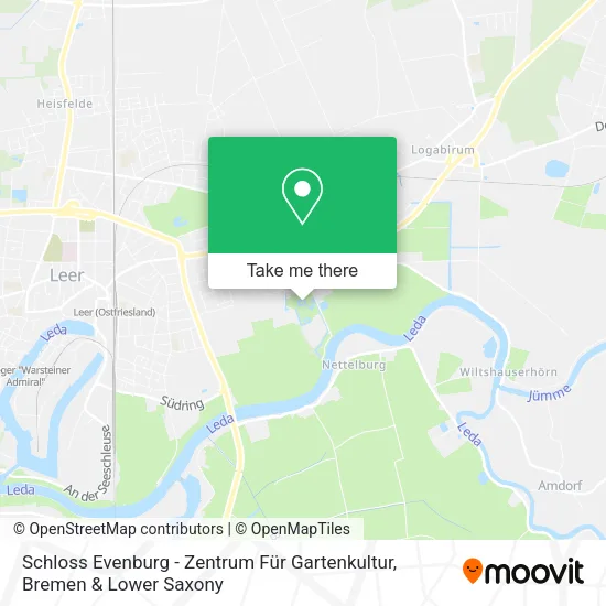 Карта Schloss Evenburg - Zentrum Für Gartenkultur