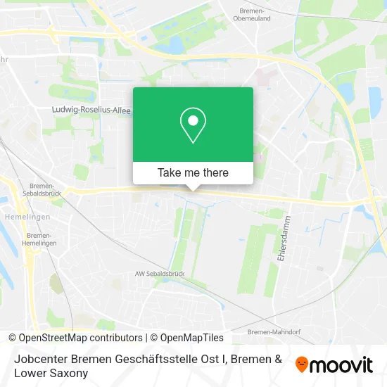 Карта Jobcenter Bremen Geschäftsstelle Ost I
