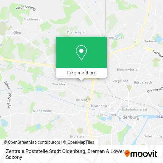 Карта Zentrale Poststelle Stadt Oldenburg