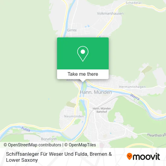 Карта Schiffsanleger Für Weser Und Fulda
