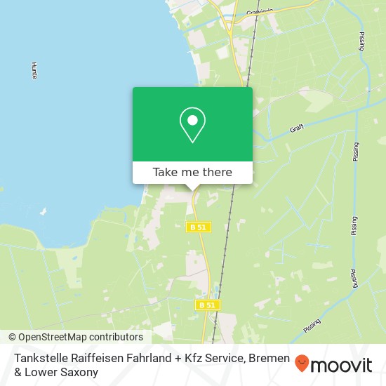 Карта Tankstelle Raiffeisen Fahrland + Kfz Service