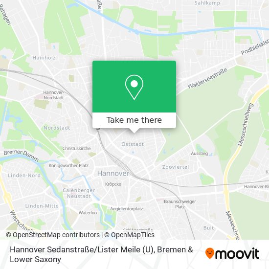 Карта Hannover Sedanstraße / Lister Meile (U)