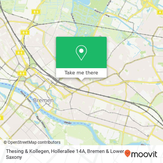 Карта Thesing & Kollegen, Hollerallee 14A