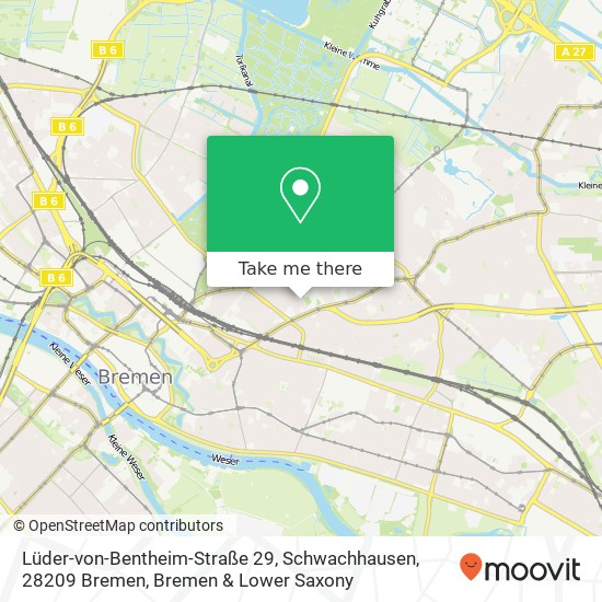 Карта Lüder-von-Bentheim-Straße 29, Schwachhausen, 28209 Bremen