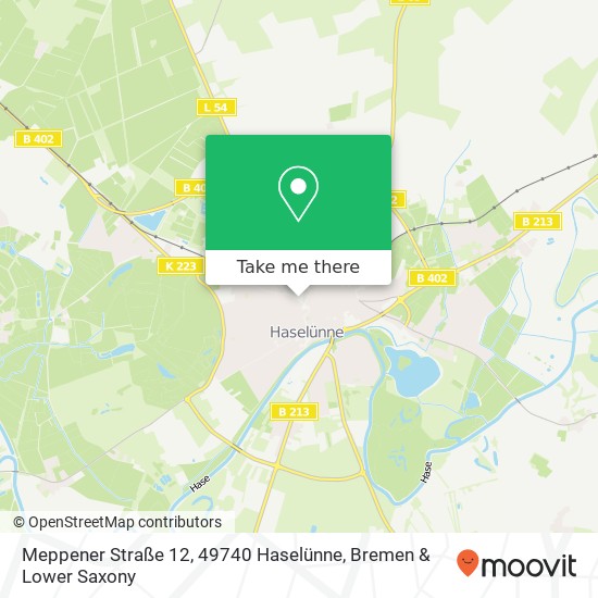 Карта Meppener Straße 12, 49740 Haselünne