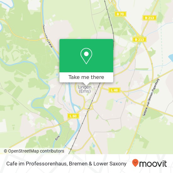 Карта Cafe im Professorenhaus, Universitätsplatz 5 49808 Lingen (Ems)