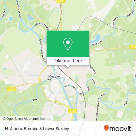 Карта H. Albers, Haselünner Straße 22 49716 Meppen