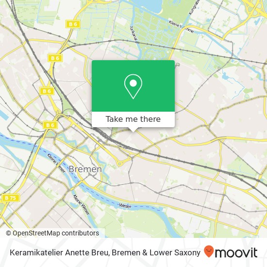 Карта Keramikatelier Anette Breu, Parkallee 61 Schwachhausen, 28209 Bremen