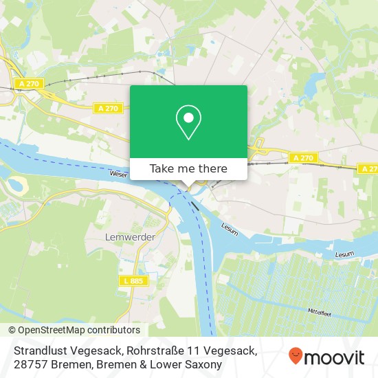 Карта Strandlust Vegesack, Rohrstraße 11 Vegesack, 28757 Bremen
