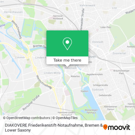 DIAKOVERE Friederikenstift-Notaufnahme map