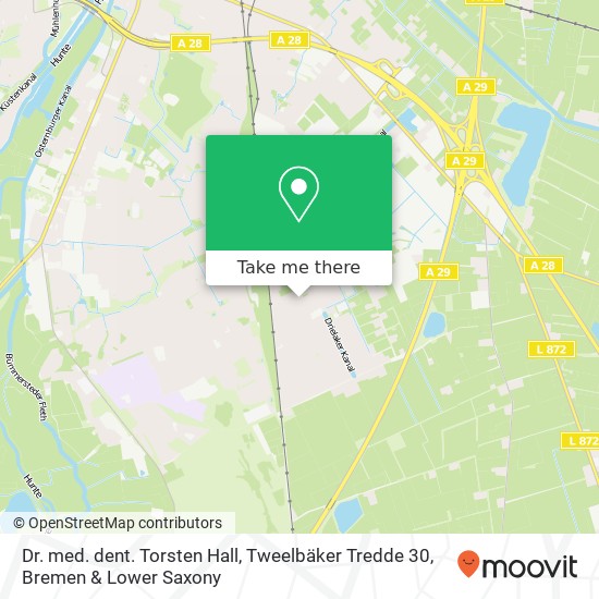 Dr. med. dent. Torsten Hall, Tweelbäker Tredde 30 map