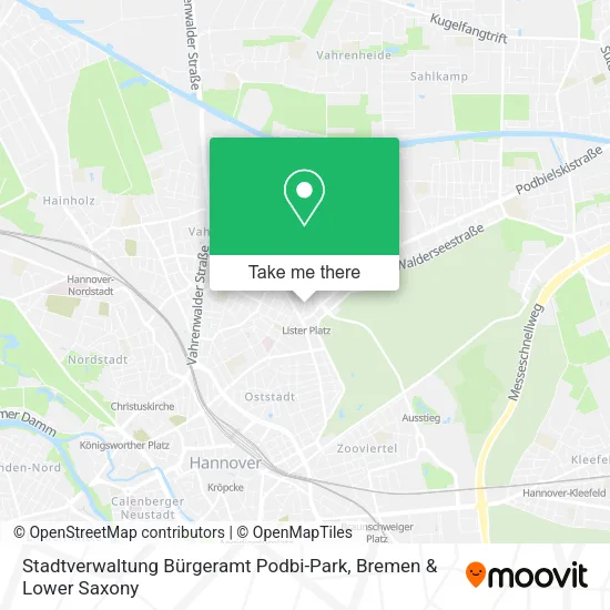 Карта Stadtverwaltung Bürgeramt Podbi-Park