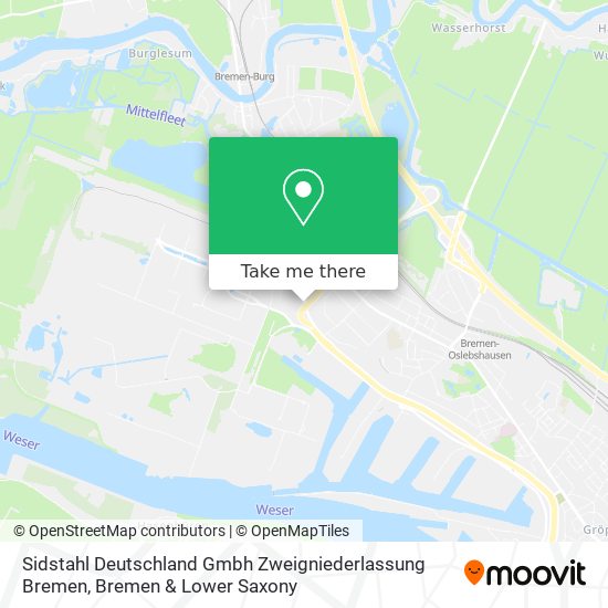 Карта Sidstahl Deutschland Gmbh Zweigniederlassung Bremen