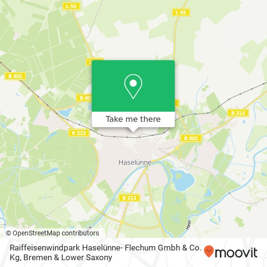 Raiffeisenwindpark Haselünne- Flechum Gmbh & Co. Kg map