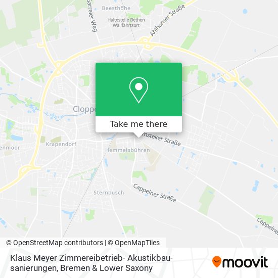 Klaus Meyer Zimmereibetrieb- Akustikbau-sanierungen map